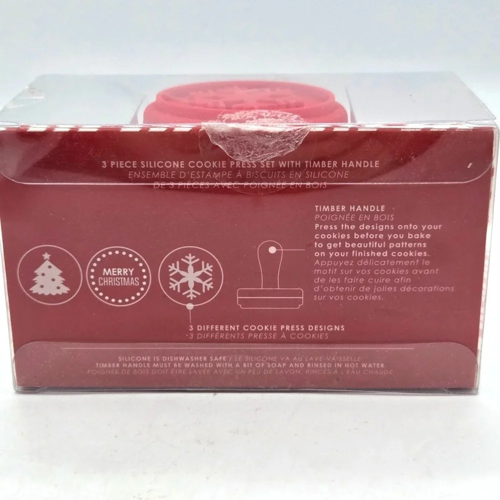 Ciroa The BakeHouse Christmas 3 Piece Cookie Press‎ Set NEW in BOX
